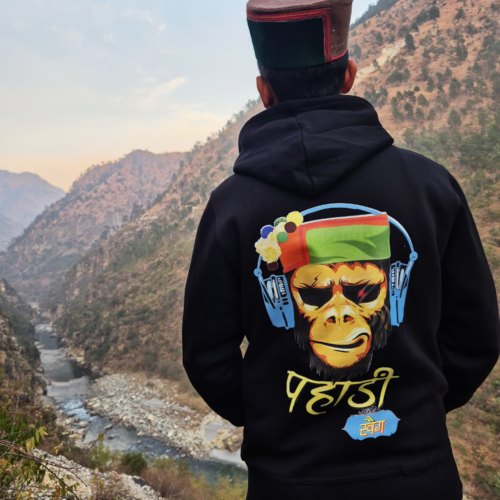 Pahadi Swag black hoodie