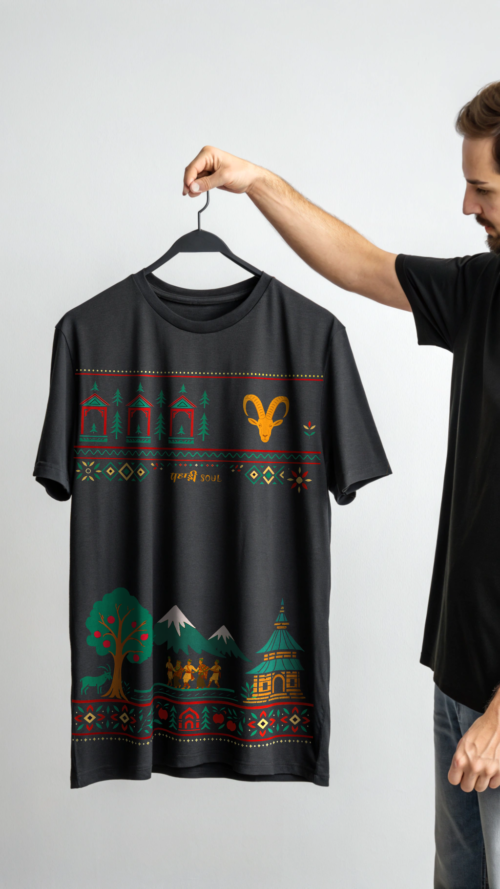 Pahadi Soul Black Oversized T-shirt