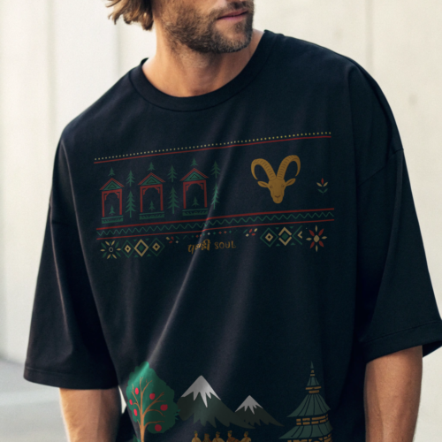 Pahadi Soul Black Oversized T-shirt
